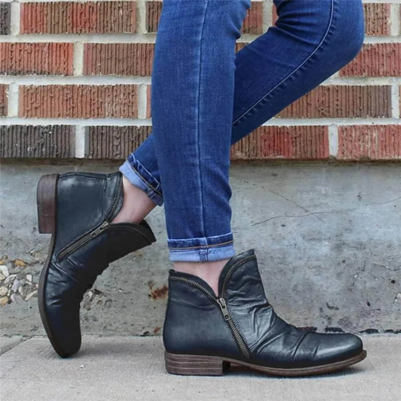 Lianella - Orthopedic Ankle Boots With Zipper