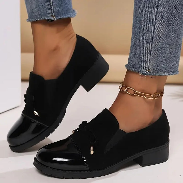 Marvina - Elegant Bow Accent Round Toe Loafer