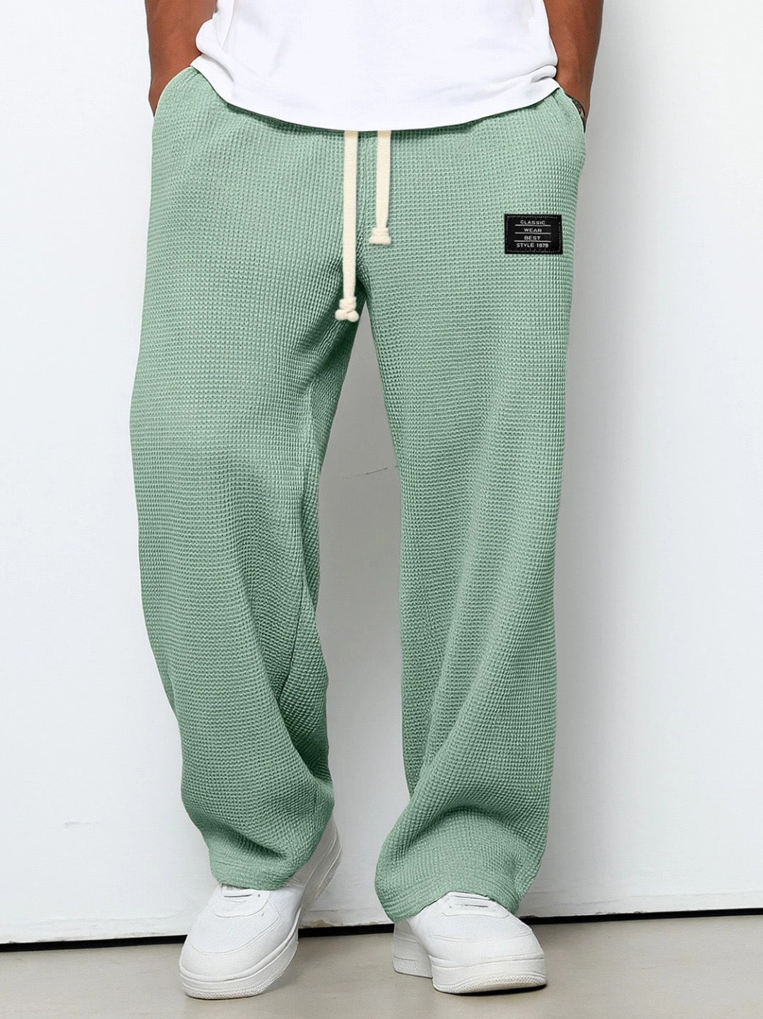 Deslan - Wide Legs Loose Pants With Adjustable Waist