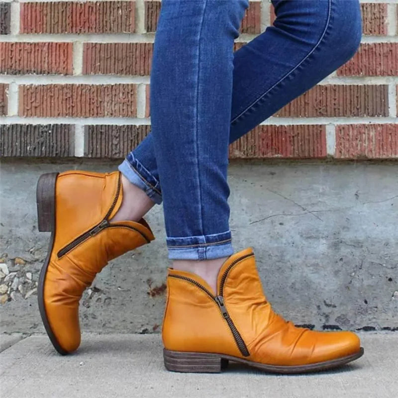 Lianella - Orthopedic Ankle Boots With Zipper